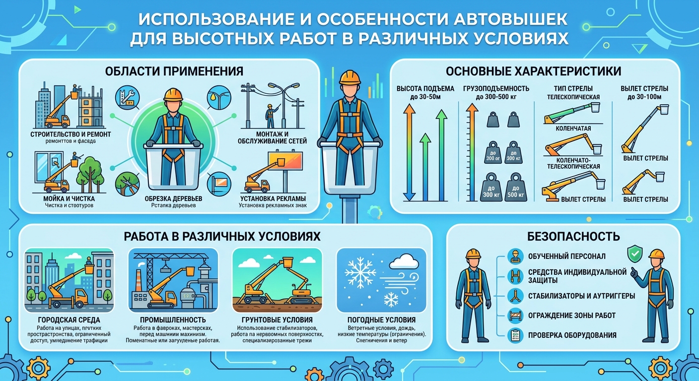 Использование и особенности автовышек для высотных работ в различных условиях