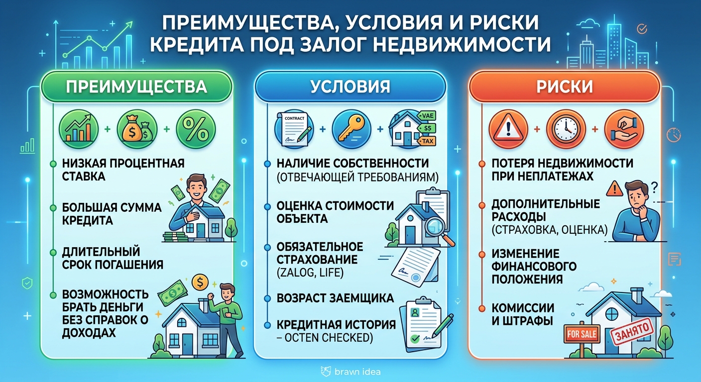 Преимущества, условия и риски кредита под залог недвижимости